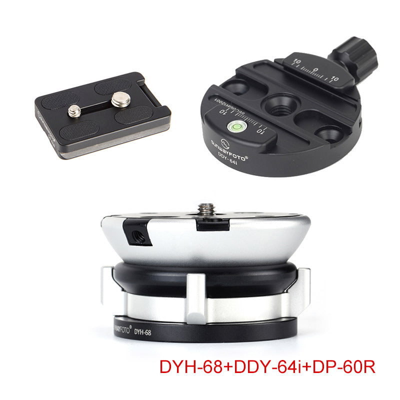 DYH-68  68mm Leveling Base Tripod Heads Load 22lb.(10kgs) +/-15° Tilt