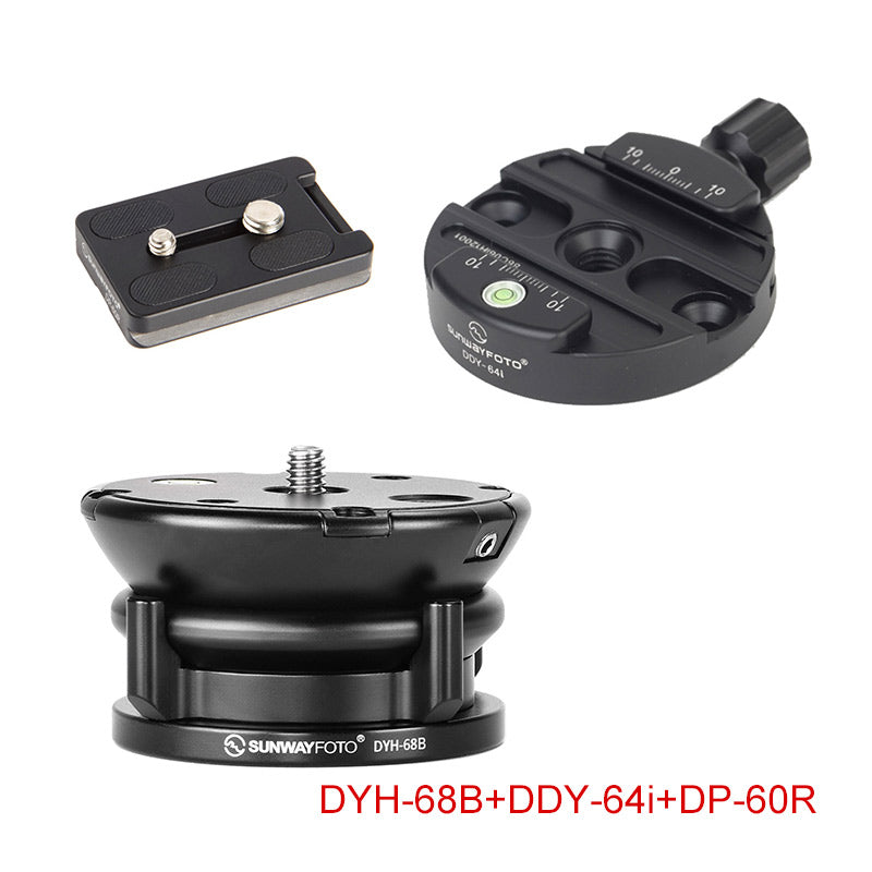 DYH-68  68mm Leveling Base Tripod Heads Load 22lb.(10kgs) +/-15° Tilt