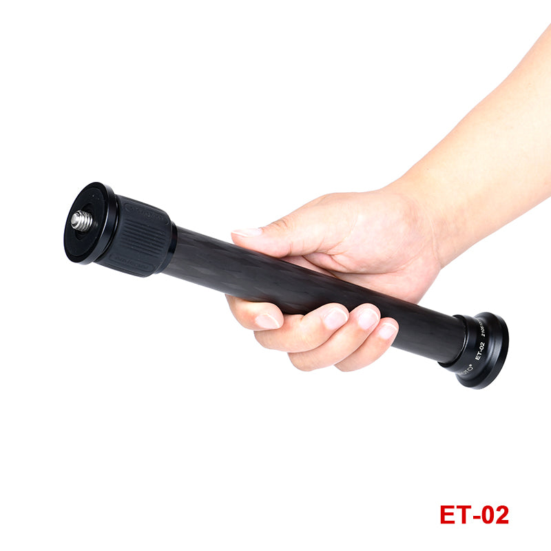 ET-01/ET-02 24mm,Carbon Fiber Tripod Center Column ,Monopod Extender Rod,2 Section Extension Pole for DSLR with 1/4'' and 3/8'' Screw
