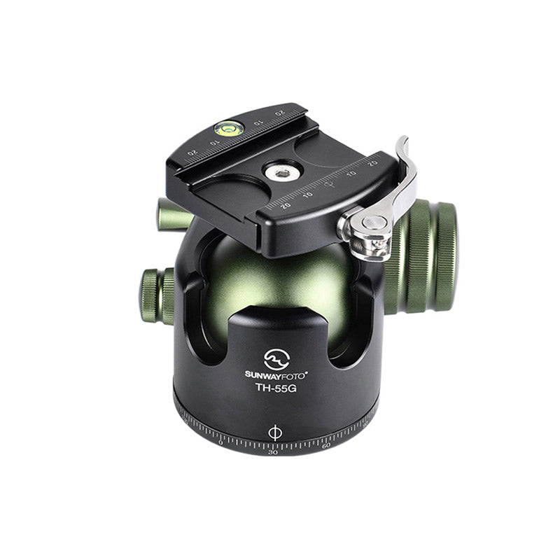 TH-55G Tripod Head 55mm Low Profile Ball Head Mount with Lever Clamp and QR Quick Release Plate for DSRL Camera,Load 77lb(35kg)
