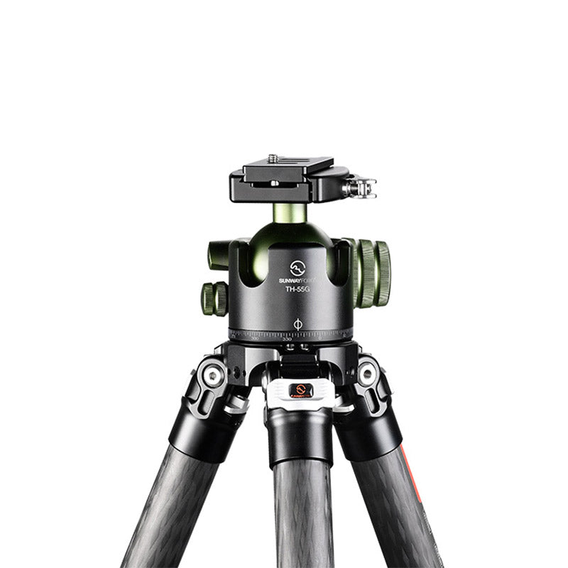 TH-55G Tripod Head 55mm Low Profile Ball Head Mount with Lever Clamp and QR Quick Release Plate for DSRL Camera,Load 77lb(35kg)