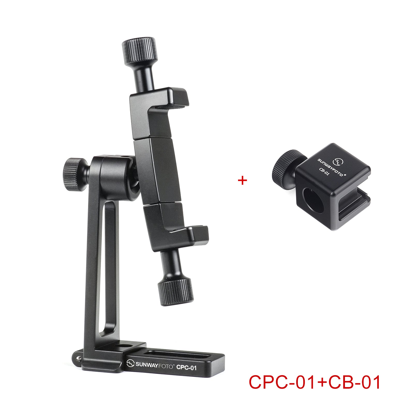 CPC-01 Cell Phone Tripod Mount,Smartphone Tripod Mount Adapter Aluminum, 360° Cell Phone Stand Holder Clamp for iPhone 14 13 12 11 Max Pro Plus