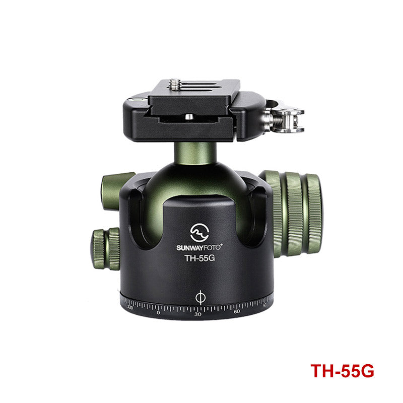TH-55G Tripod Head 55mm Low Profile Ball Head Mount with Lever Clamp and QR Quick Release Plate for DSRL Camera,Load 77lb(35kg)
