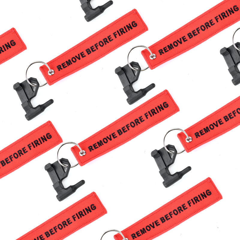 CF-01 Chamber Safety Flag for Rifle Handgun Shotgun with Bright Red Key Chain Tags - Universal Gun Accessories