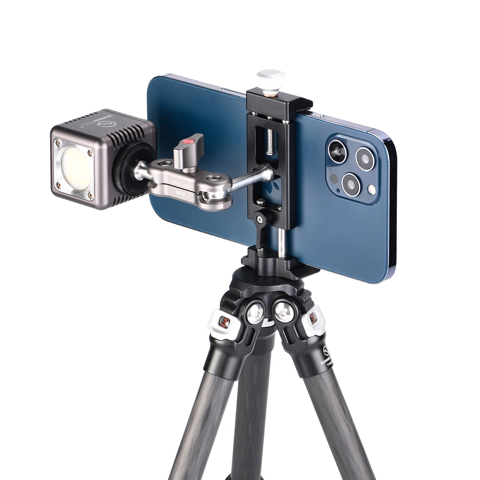 CPC-06 Cell Phone Clamp Tridpod Stand Smartphone Clamp Adapter with Cold Shoe Mount 1/4 Thread Arca Swiss