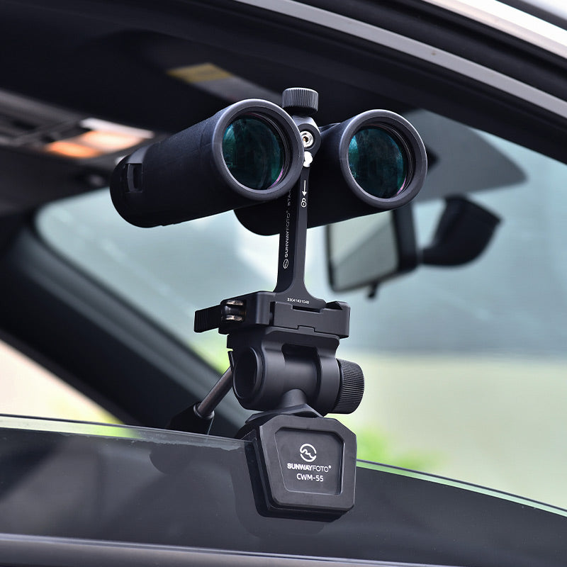 SUNWAYFOTO CPH-02 Car Window Mount Adjustable Vehicle Clamp Mount with Tilt Pan Head Compact for Spotting Scope Monocular Binocular Telescope DSLR Camera with Arca Plate
