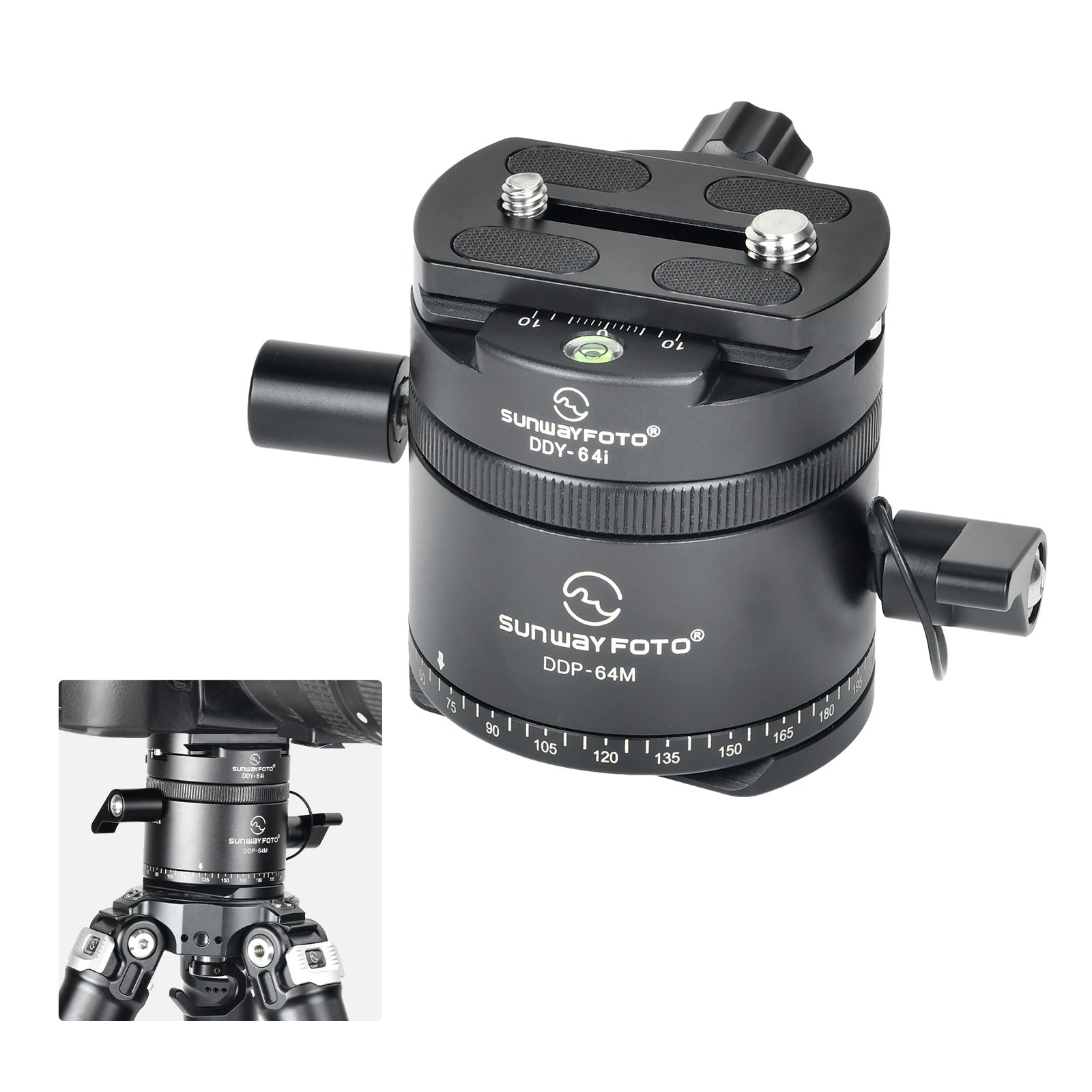 SUNWAYFOTO DP-64 64mm Arca Swiss Plate for 64mm Discal Clamp, with 1/4-20 & 3/8-16 Screws