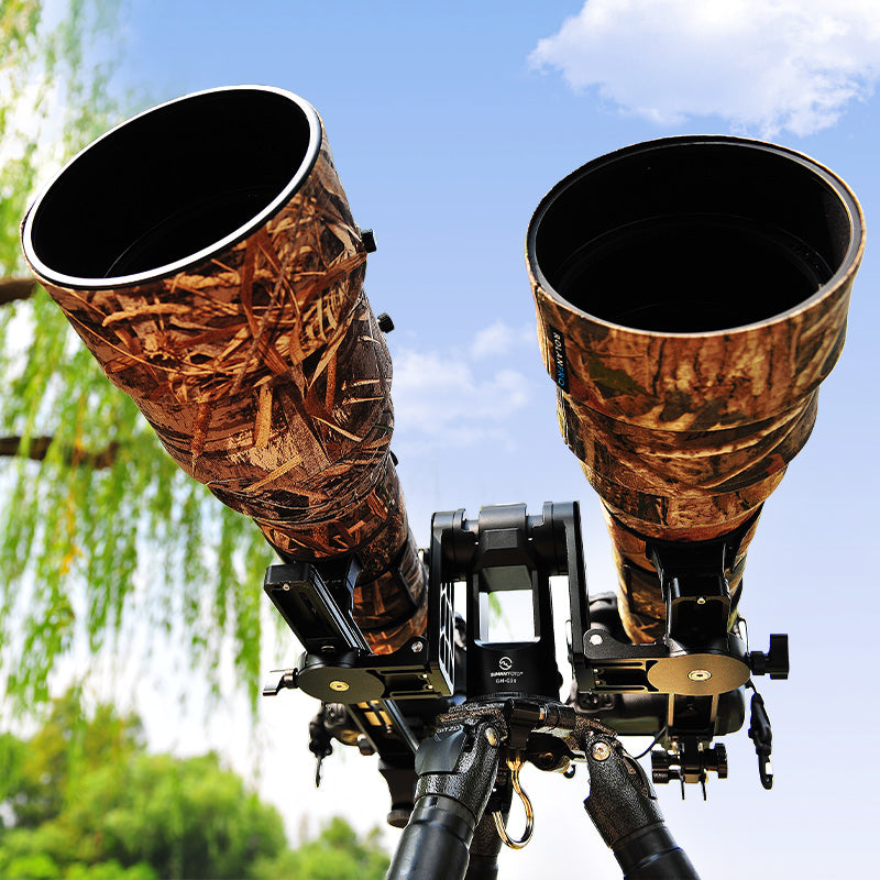 SUNWAYFOTO GH-03II Dual-camera Gimbal Head Tripod Head Dedicated for Wildlife Photography and Sports Shooting, Load 66lbs(30 kg)