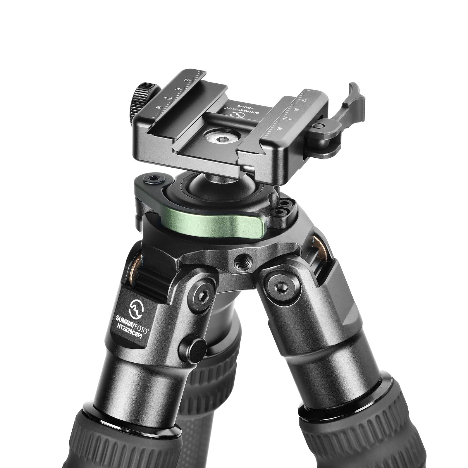 Sunwayfoto HT2820CSPI Inverted Leg Carbon Fiber Tripod for Hunting with Ball Head,Arca-Swiss Picatinny Rail Adapter Clamp,48.7''/124 Tall