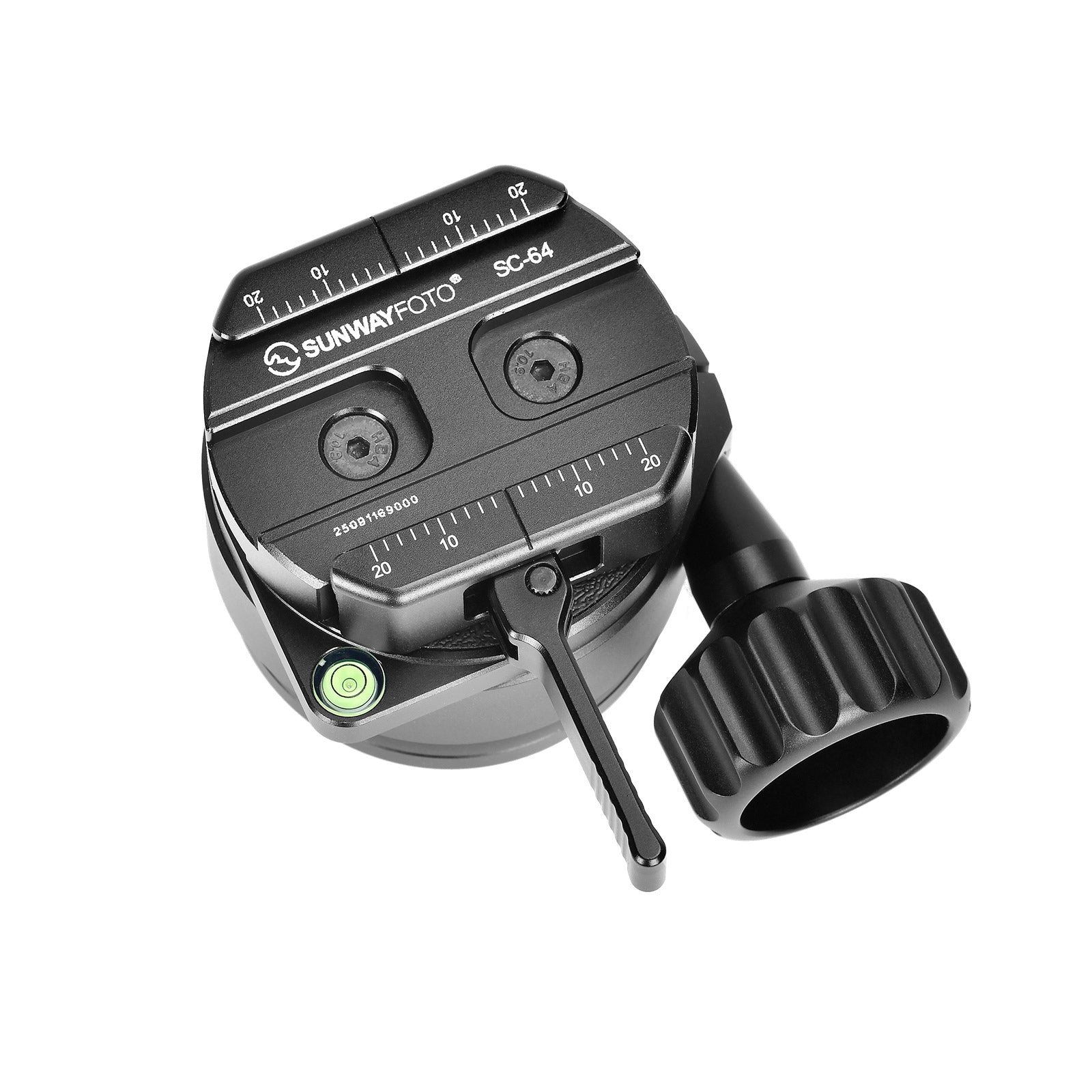 SUNWAYFOTO ILB-65+SC-64 65mm Tripod Inverted Leveling Base with Lever Clamp, 22 lbs/10kg Load Capacity