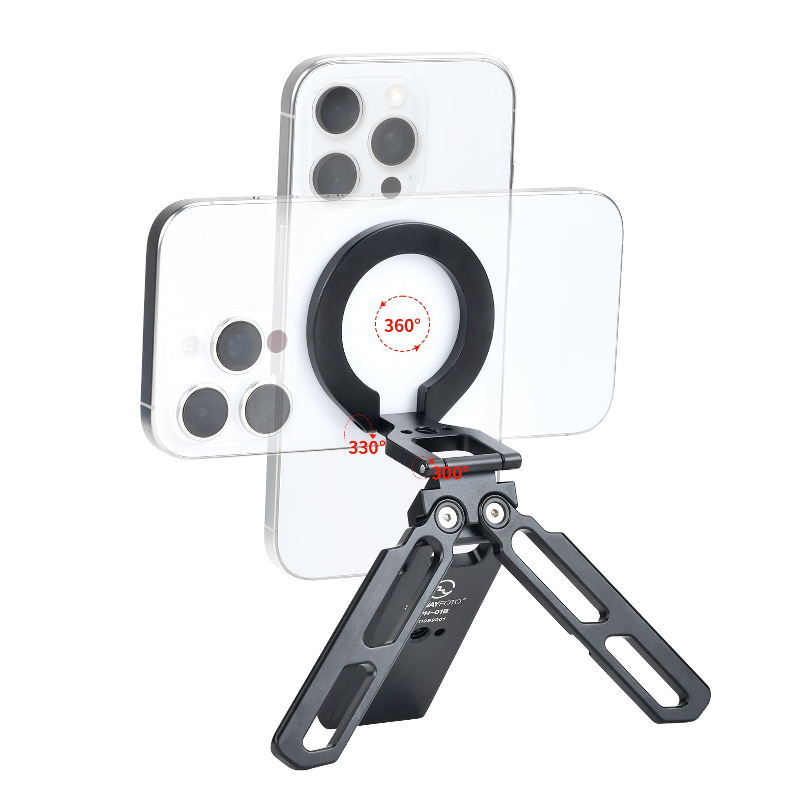 MPH-01 Universal Magnetic Pocket Tripod Phone Stand, Foldable, Compatible with iPhone MagSafe and Most Smartphones