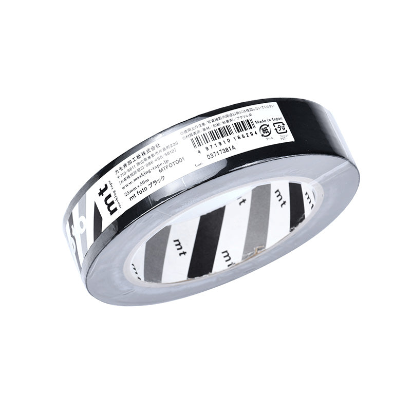 Kamoi Processing Paper, Masking Tape, 1.0 inch (25 mm) Width x 164.0 ft (50 m) Roll, MTFOTO01 Mt foto Black(Made in Japan)