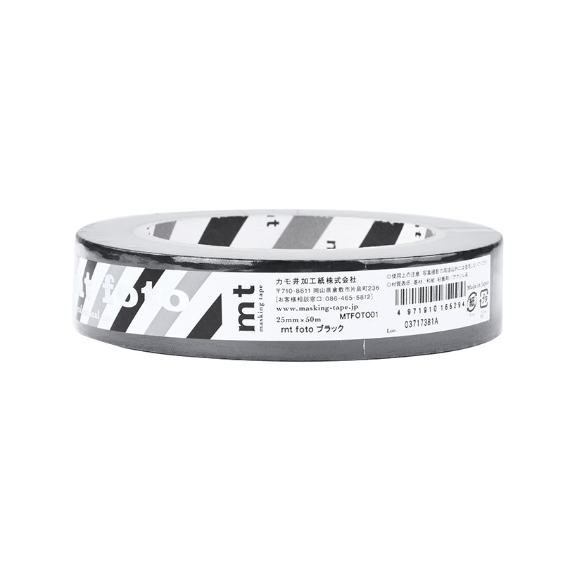 Kamoi Processing Paper, Masking Tape, 1.0 inch (25 mm) Width x 164.0 ft (50 m) Roll, MTFOTO01 Mt foto Black(Made in Japan)