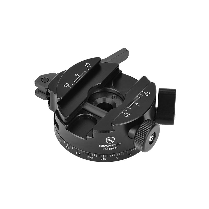 PC-58LP 58mm Universal 360° Pan Arca Swiss Clamp,Lever Lock QR Clamp and Picatinny Dovetail Adapter