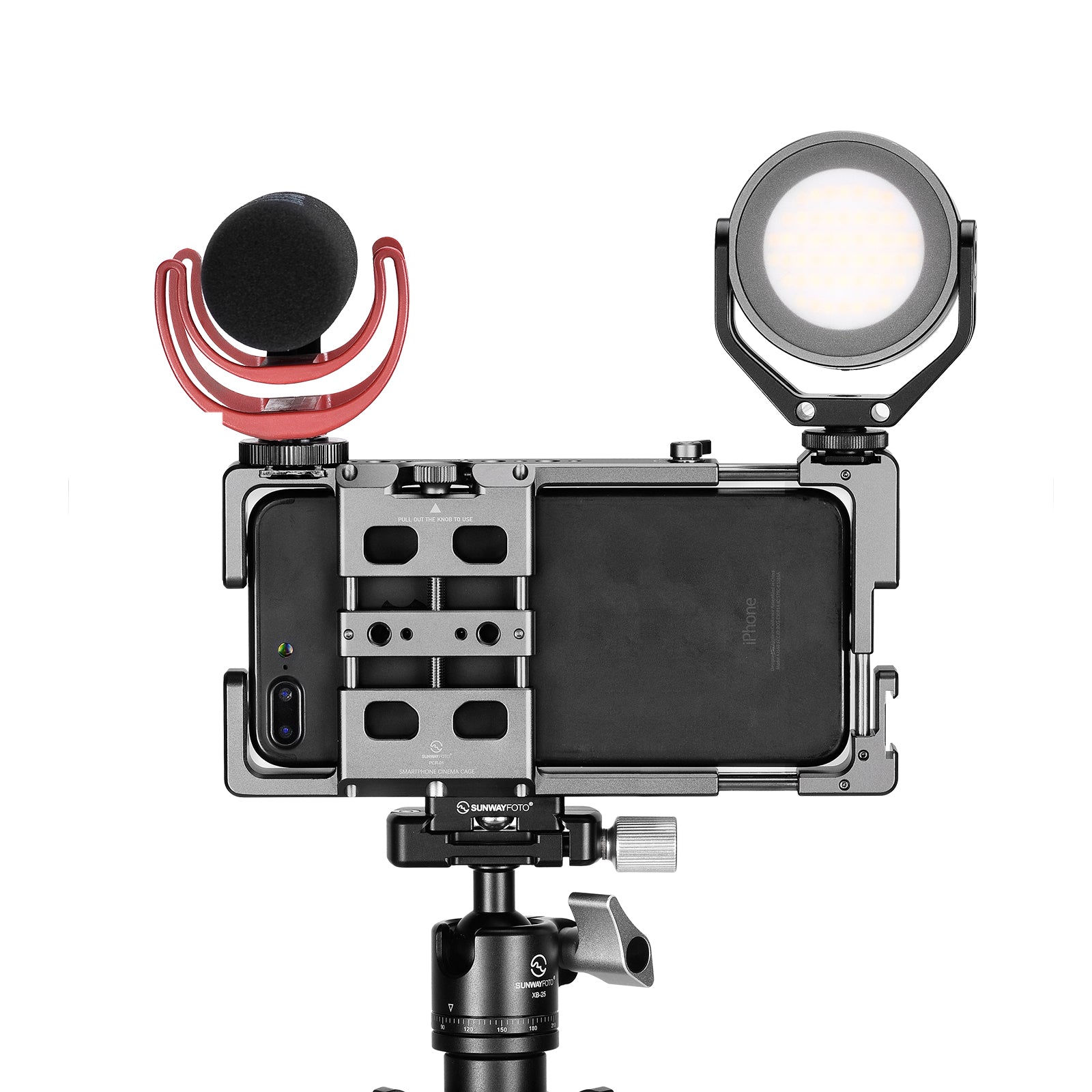 PCR-01 Smartphone Cage Universal Phone Video Rig Kit with Handle, Phone Stabilizer for Video Recording Cell Phone Filming Accessories