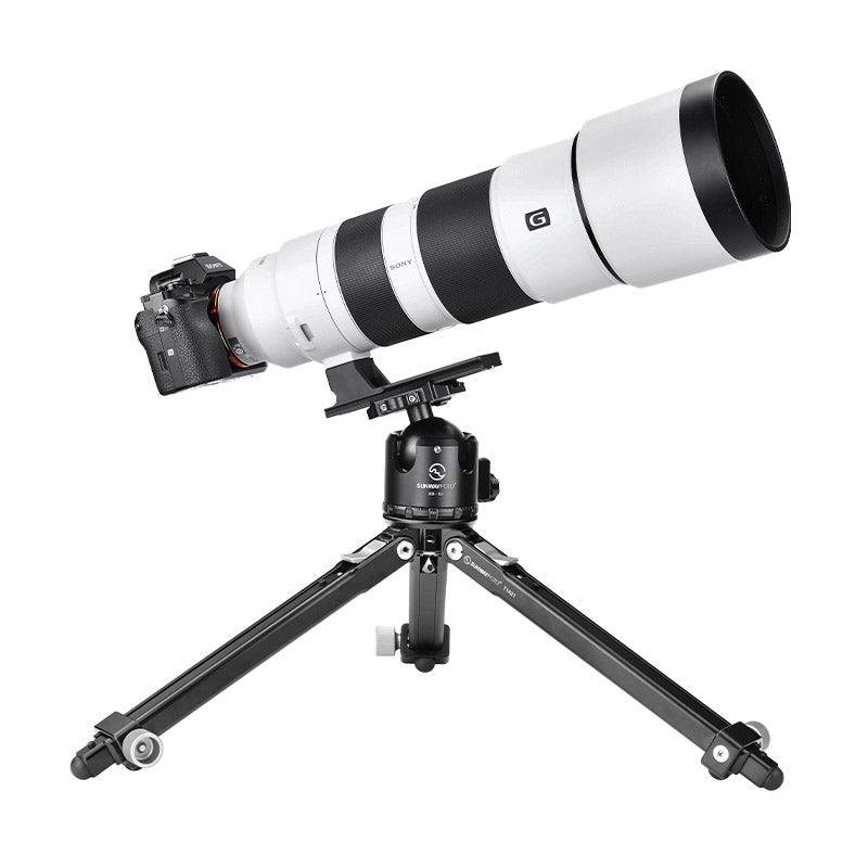SUNWAYFOTO T1A21 Ground Level Shooting Aluminum Tripod for Telephoto Lens & DSLR Camera , load 55lb.(25kg)