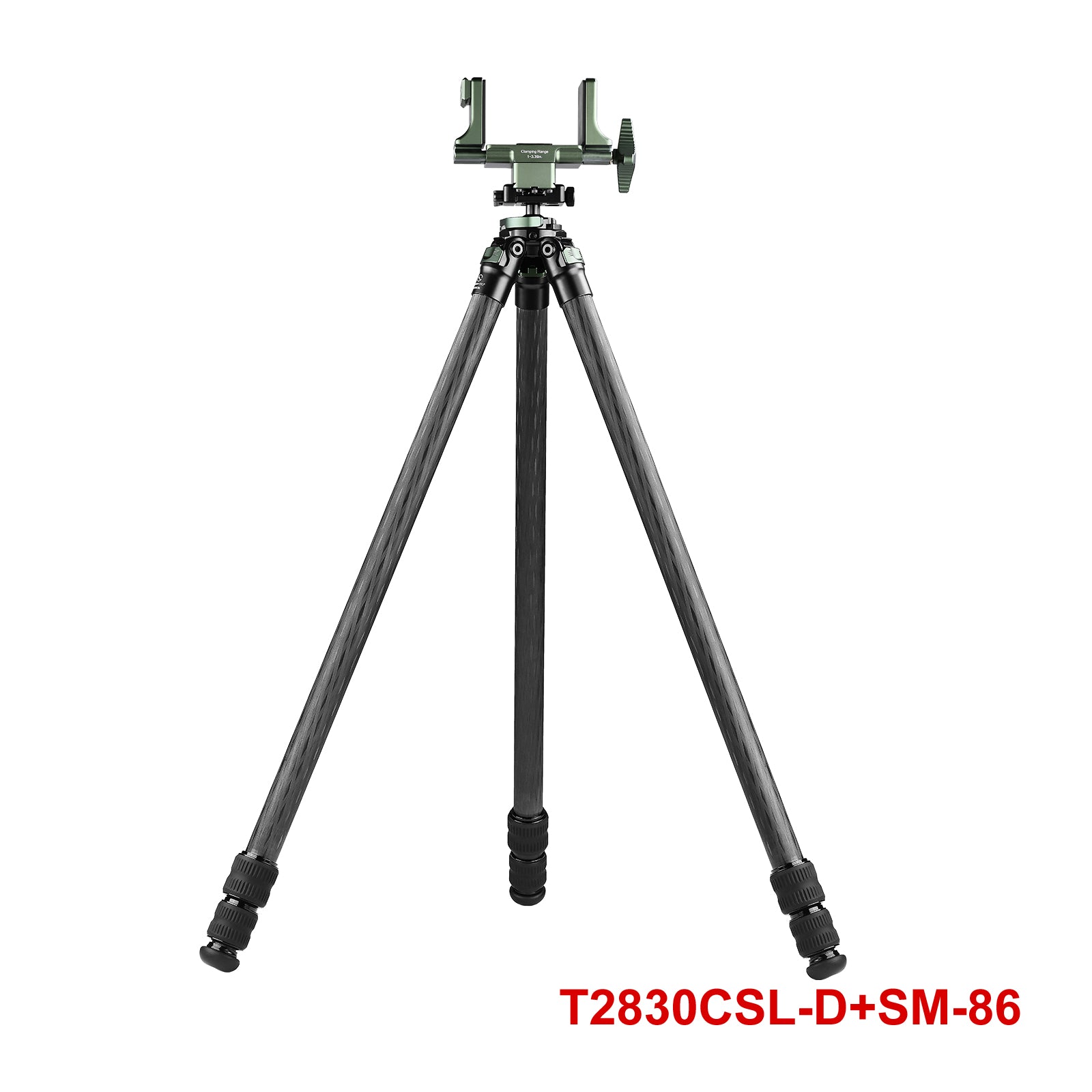 T2830CSL Series 65'' Carbon Fiber Tripod for Hunting with 30mm Ball Head,3-Sections