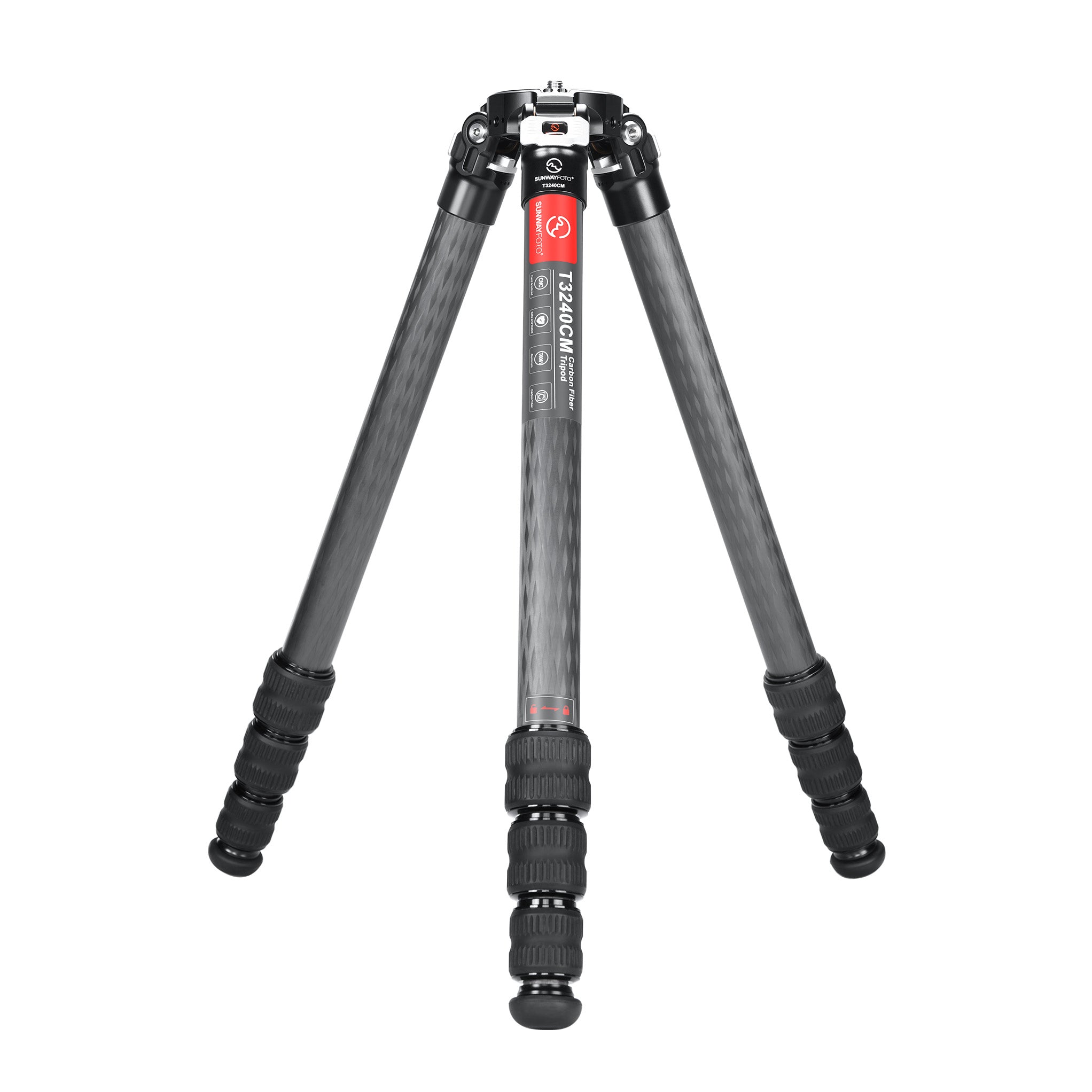 T3240CM Master Series Carbon Fiber Tripod, 4 Leg Sections, Top Tube Diameter 32mm
