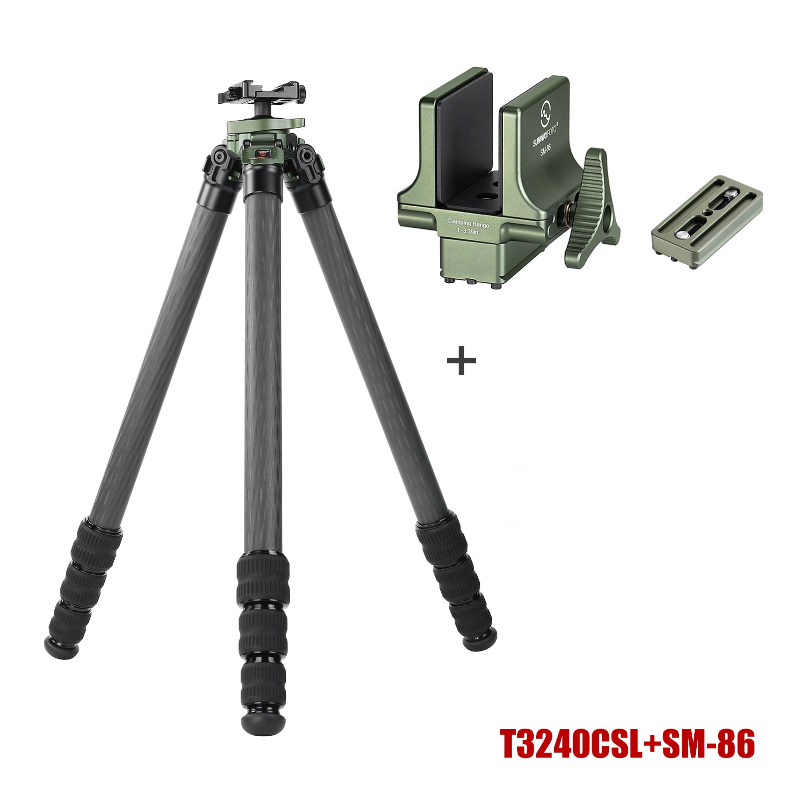T3240CSL Hunting Tripod for Shooting Rifle Stand Carbon Fiber