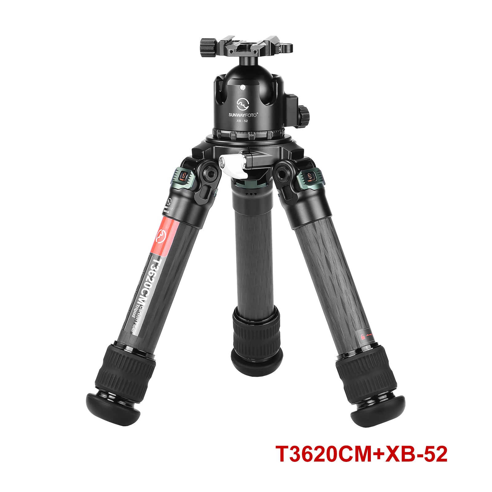 T3620CM 36mm,2 Sections,Short Heavy Duty Carbon Fiber Tripod for Video Photography and Rifle,load 88lb(40kg)