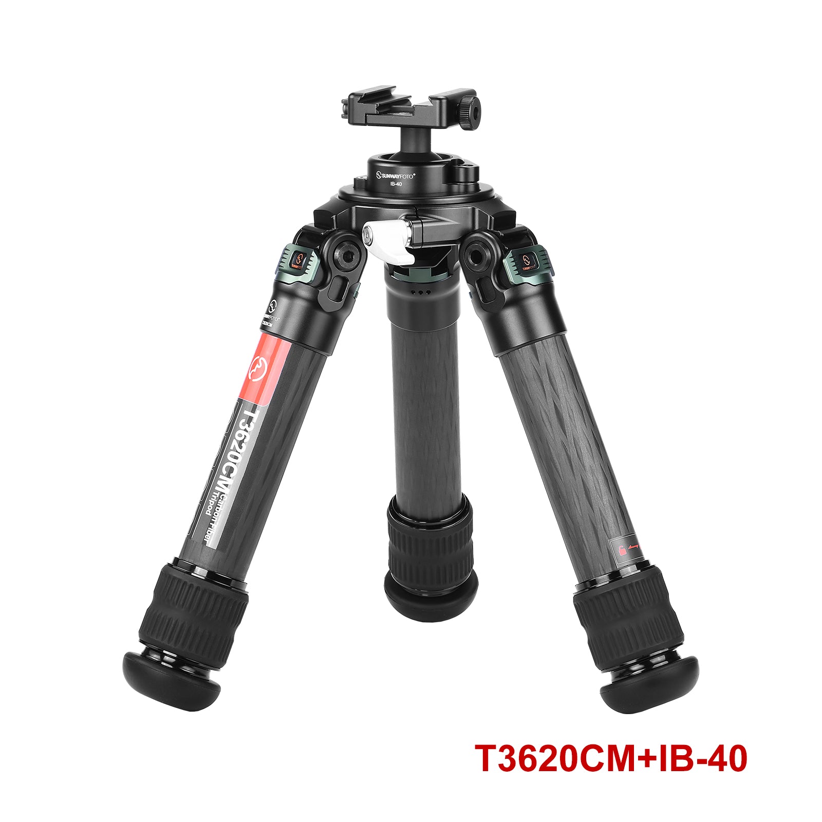 T3620CM 36mm,2 Sections,Short Heavy Duty Carbon Fiber Tripod for Video Photography and Rifle,load 88lb(40kg)
