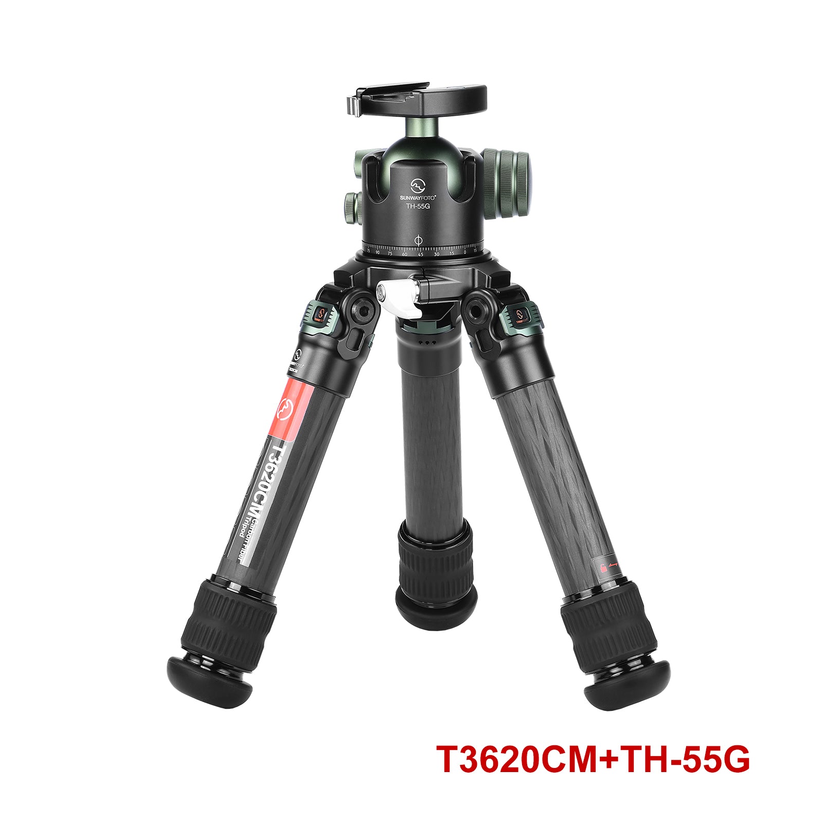 T3620CM 36mm,2 Sections,Short Heavy Duty Carbon Fiber Tripod for Video Photography and Rifle,load 88lb(40kg)