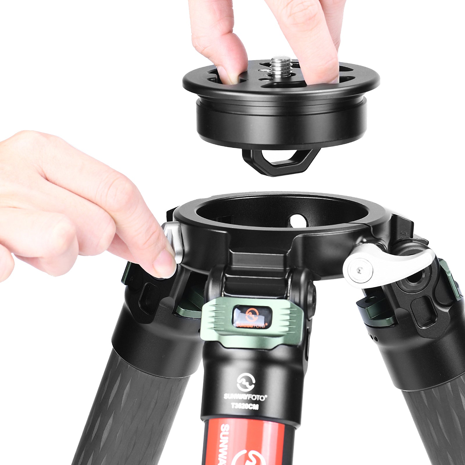 T3620CM 36mm,2 Sections,Short Heavy Duty Carbon Fiber Tripod for Video Photography and Rifle,load 88lb(40kg)
