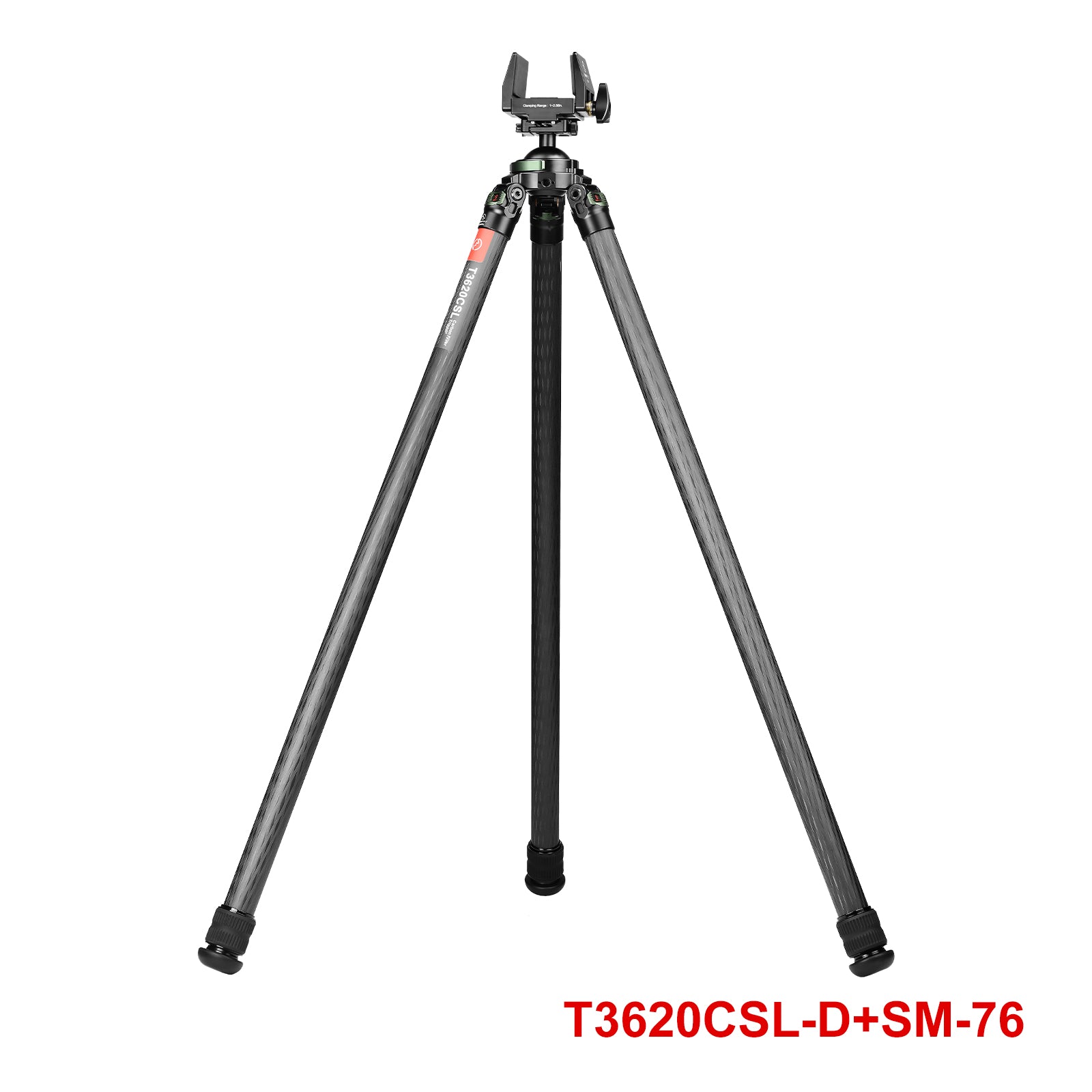 SUNWAYFOTO T3620CSL, 68” Tall Carbon Fiber Tripod with 65mm Hunting Ballhead for Rifle, 36mm Tubes Two Section