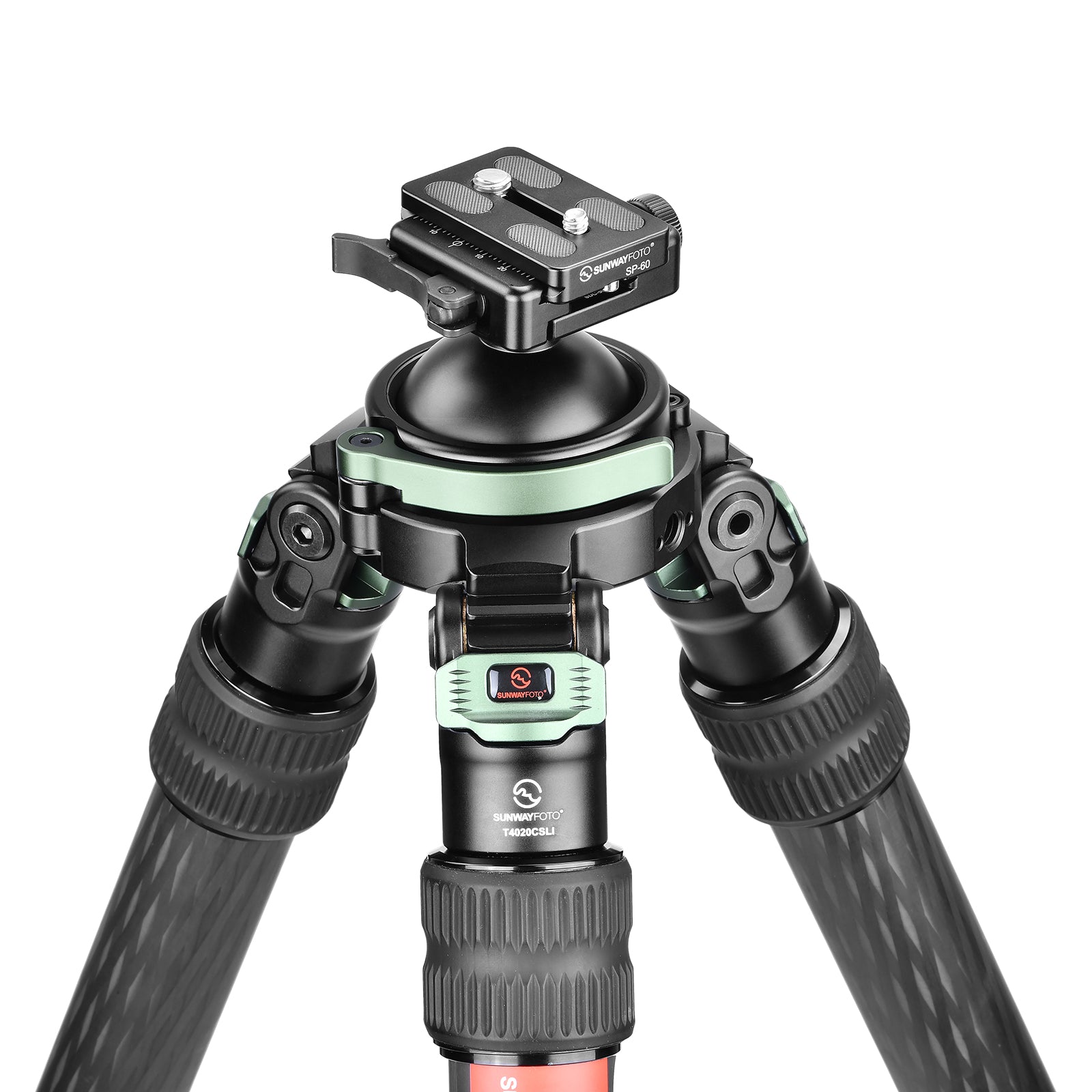 SUNWAYFOTO T4020CSLI, 70” Tall Inverted Leg Series Carbon Fiber Tripod with 65mm Arca Ballhead, 40mm Tubes Two Section