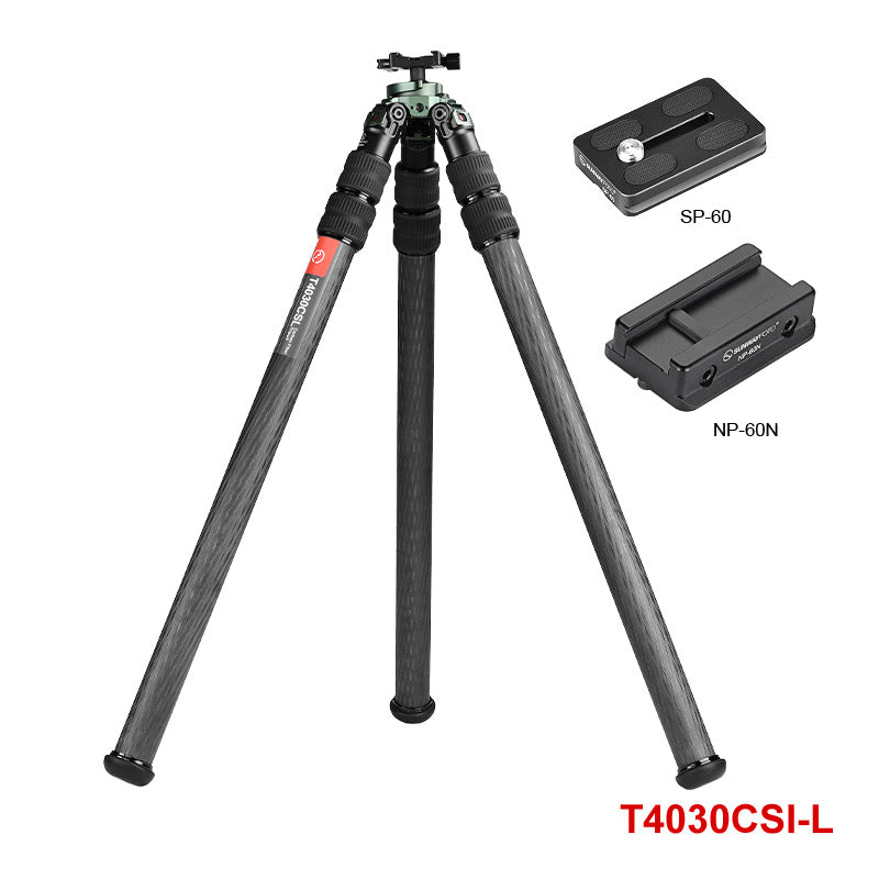 T4030CSI, 68” Tall Inverted Leg Series Carbon Fiber Tripod with 38mm Arca Ballhead, 40mm Tubes 3 Section