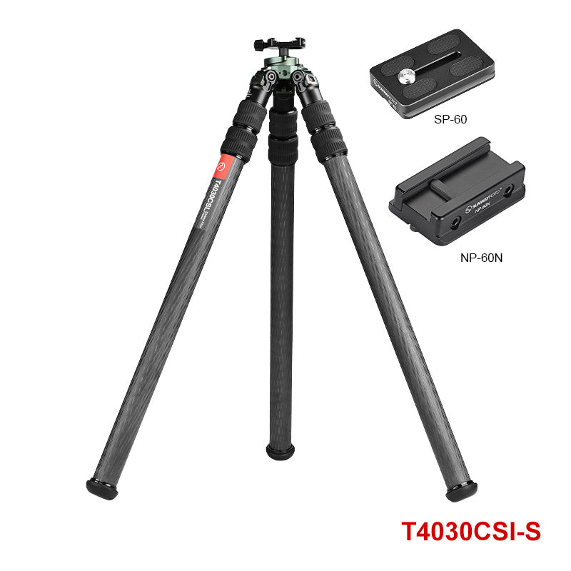 T4030CSI, 68” Tall Inverted Leg Series Carbon Fiber Tripod with 38mm Arca Ballhead, 40mm Tubes 3 Section