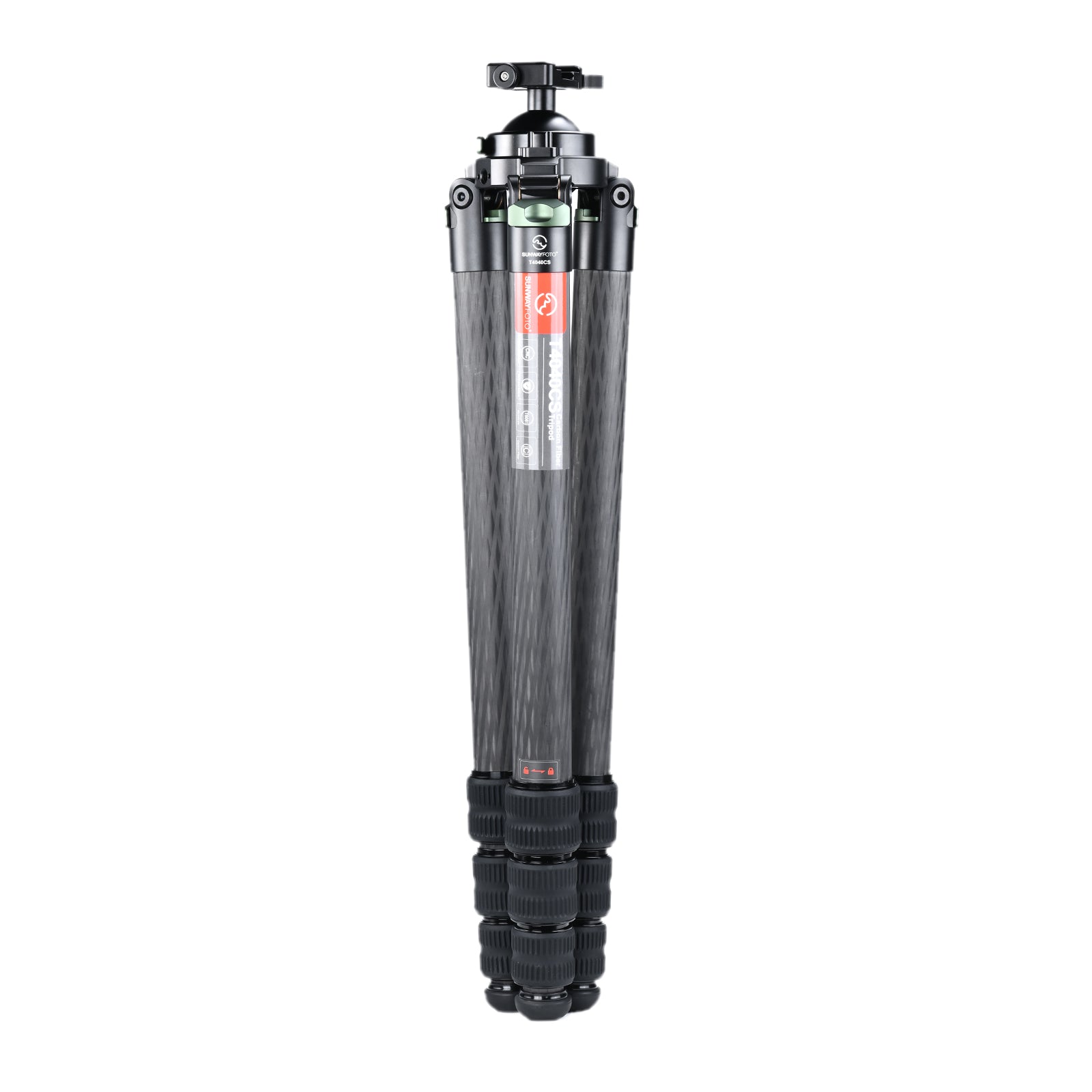 T4040CS-D Hunting Tripod for Shooting Rifle Stand Carbon Fiber,40mm,4 Sections,load 88lbs(40kgs),with Arca-Swiss Picatinny Adapter Clamp
