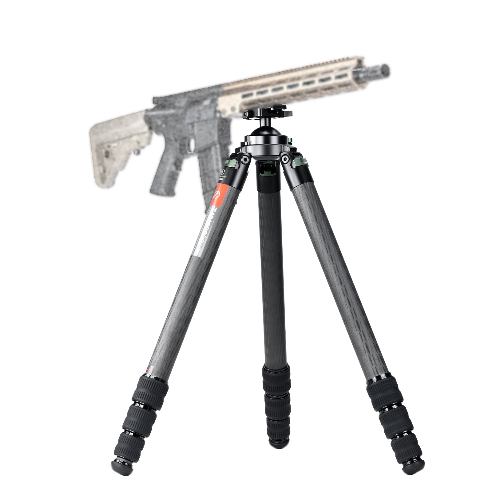 T4040CS-D Hunting Tripod for Shooting Rifle Stand Carbon Fiber,40mm,4 Sections,load 88lbs(40kgs),with Arca-Swiss Picatinny Adapter Clamp