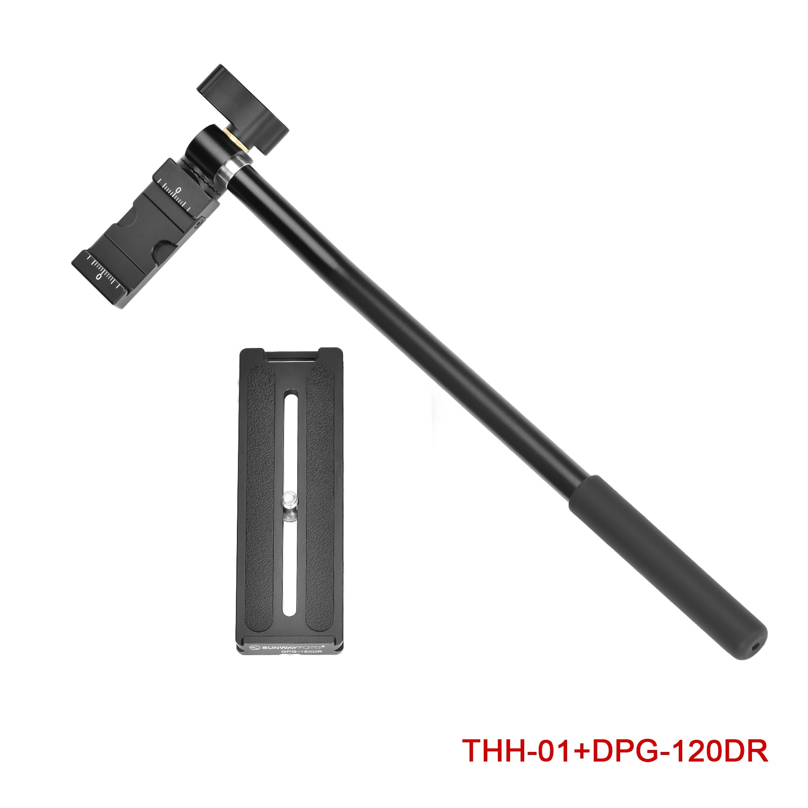 SUNWAYFOTO THH-01 Arca Swiss Clamp with Pan Bar Handle, Universal for Tripod Ball Head, Video Head and Tilt Head