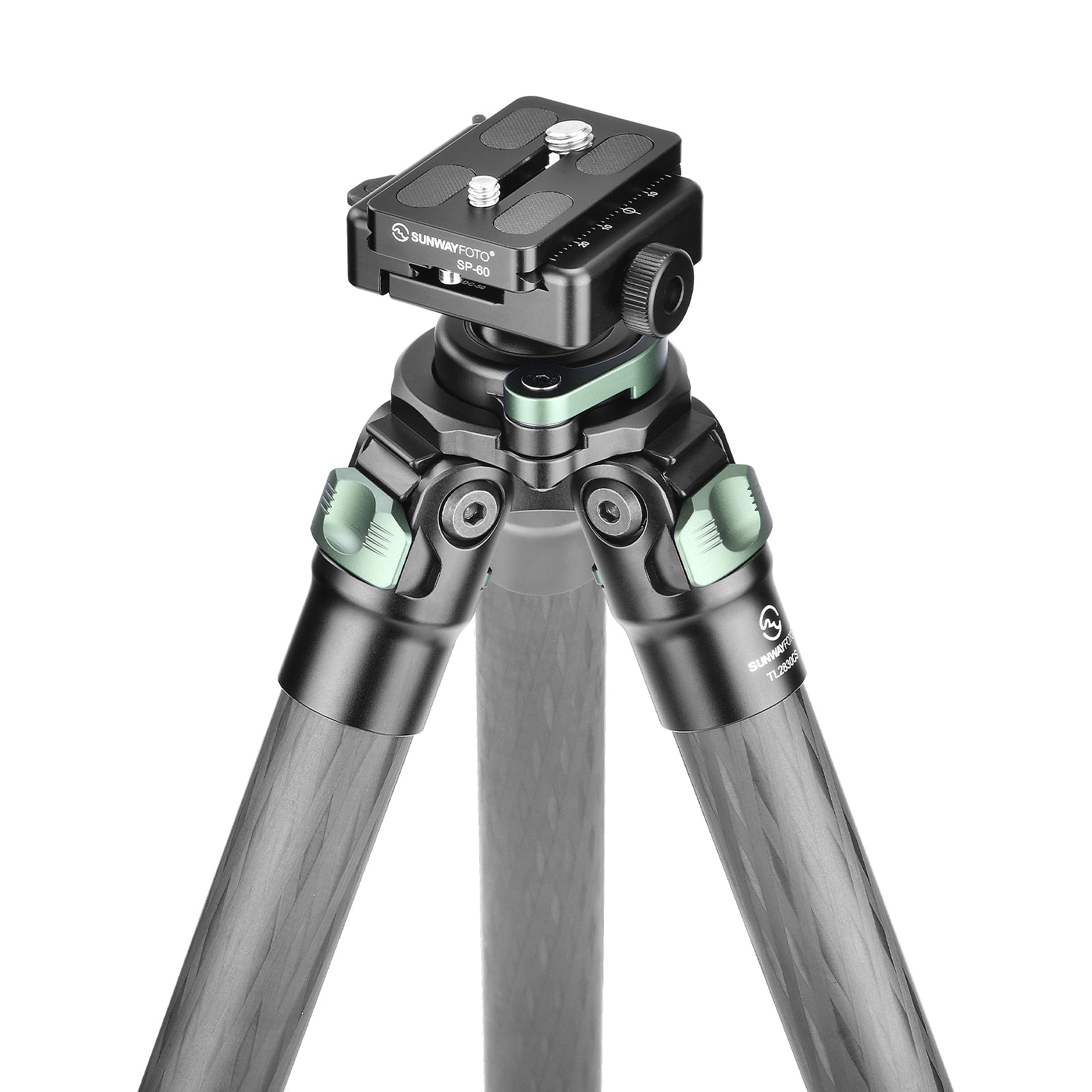 Sunwayfoto TL2830CS-D Carbon Fiber Tripod with Lever Locks for Hunting with Inverted Ball Head,3 sections, 44lb(20kg) Load