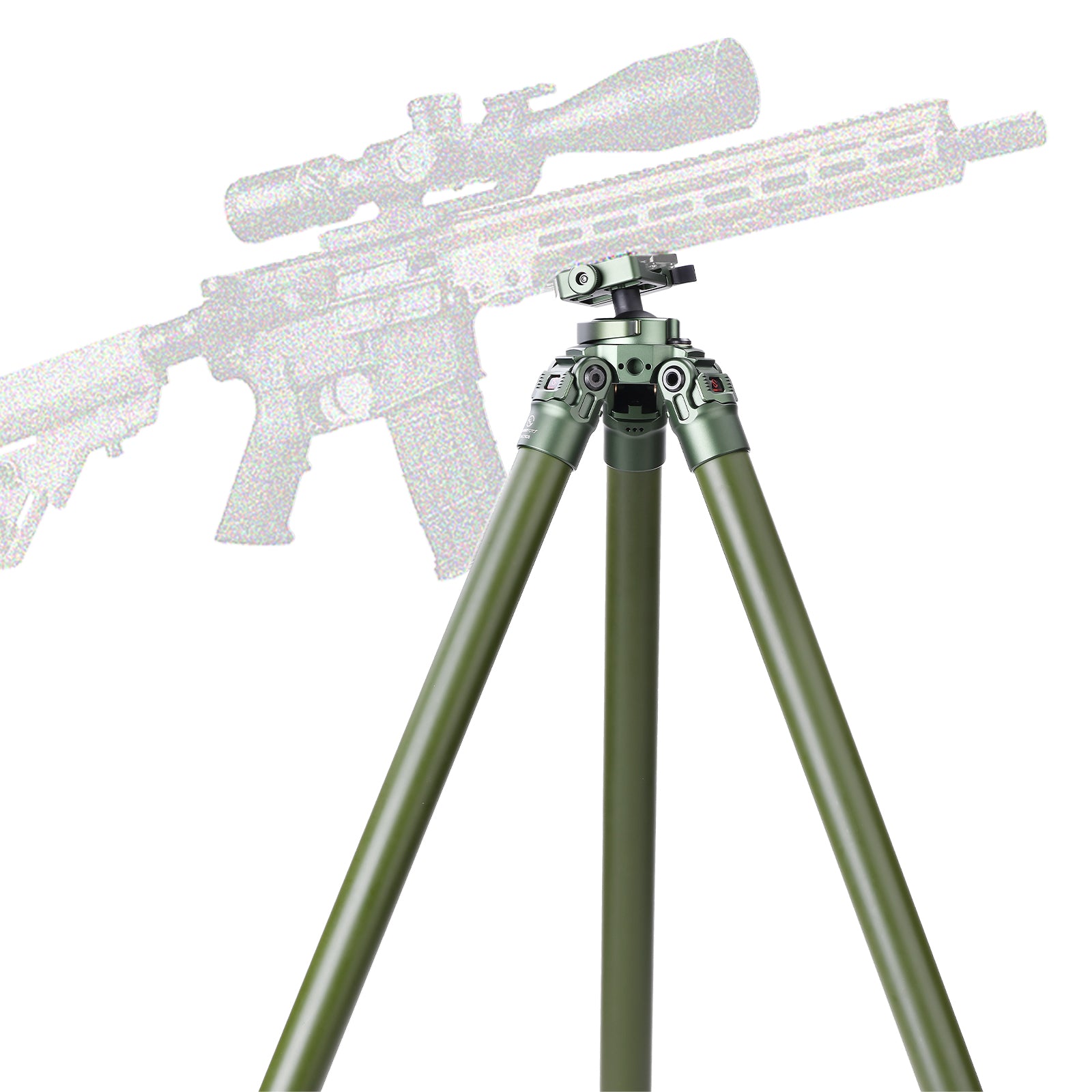 Sunwayfoto TLG3230CS OD Green Carbon Fiber Tripod with Lever Locks for Hunting with Inverted Ball Head, 3 sections, 44lb(20kg) Load