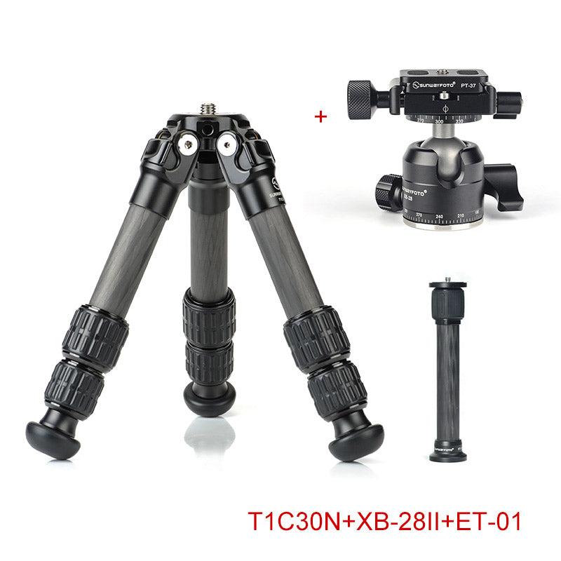 T1C30N Mini Carbon Fiber Tripod for iPhone and DSLR Camera and Ballhead,3 Sections