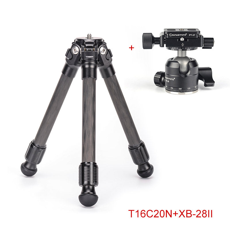 T16C20N Desktop Carbon Fiber Phone Tripod Stand for vlog and Ballhead,2 Sections