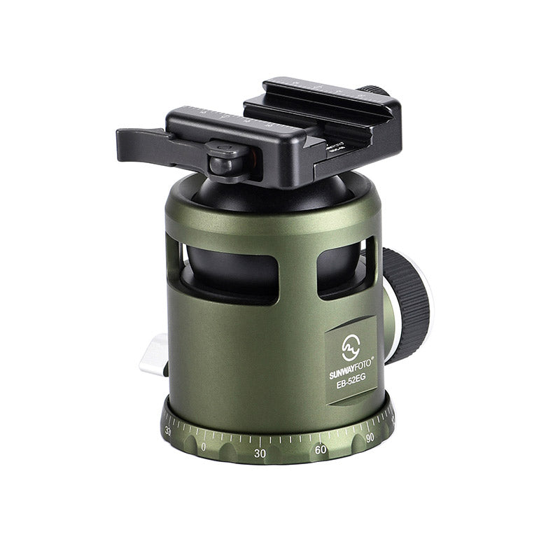 EB-52EG OD Green 52mm Ballhead without notch with Picatinny to Arca Swiss Adapter Duo-Lever Clamp SDC-50 for Shooting Tripod
