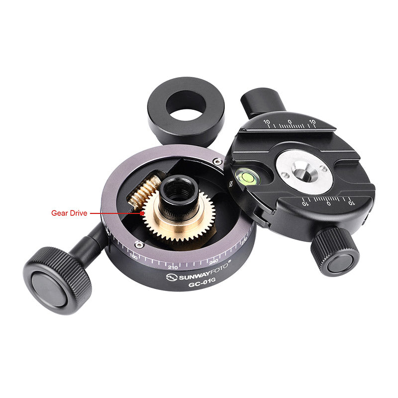 SUNWAYFOTO GC-01G 58mm Panoramic Arca Swiss Geared Clamp for Tripod Geared Head