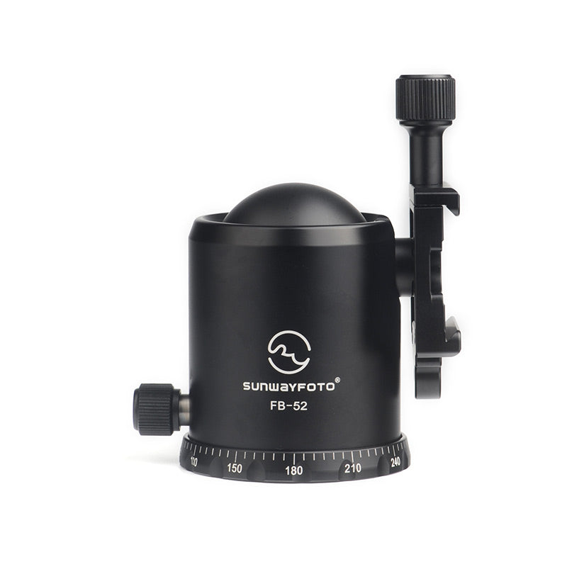 FB-52 52mmTripod Ball Head Mount Arca Swiss Quick Release Plate with Screw-knob Clamp,RRS Compatible,44lb/20kg Max Load