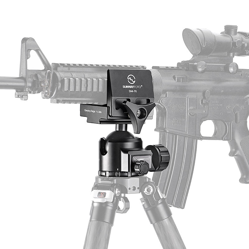 XB-52+SM-76 52mm Low Profile Ball Head Rifle Gun Clamp for  Tripod  Shooting Saddle Mount