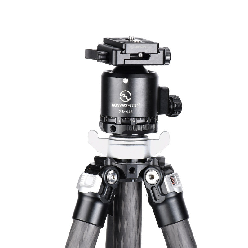 XB-44E 44mm Low-profile Ballhead without notch with Picatinny to Arca Swiss Adapter Duo-Lever Clamp SDC-50 for Shooting Tripod