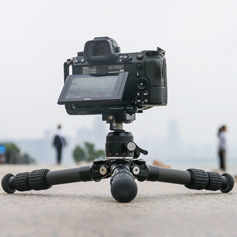 T1C30N Mini Carbon Fiber Tripod for iPhone and DSLR Camera and Ballhead,3 Sections