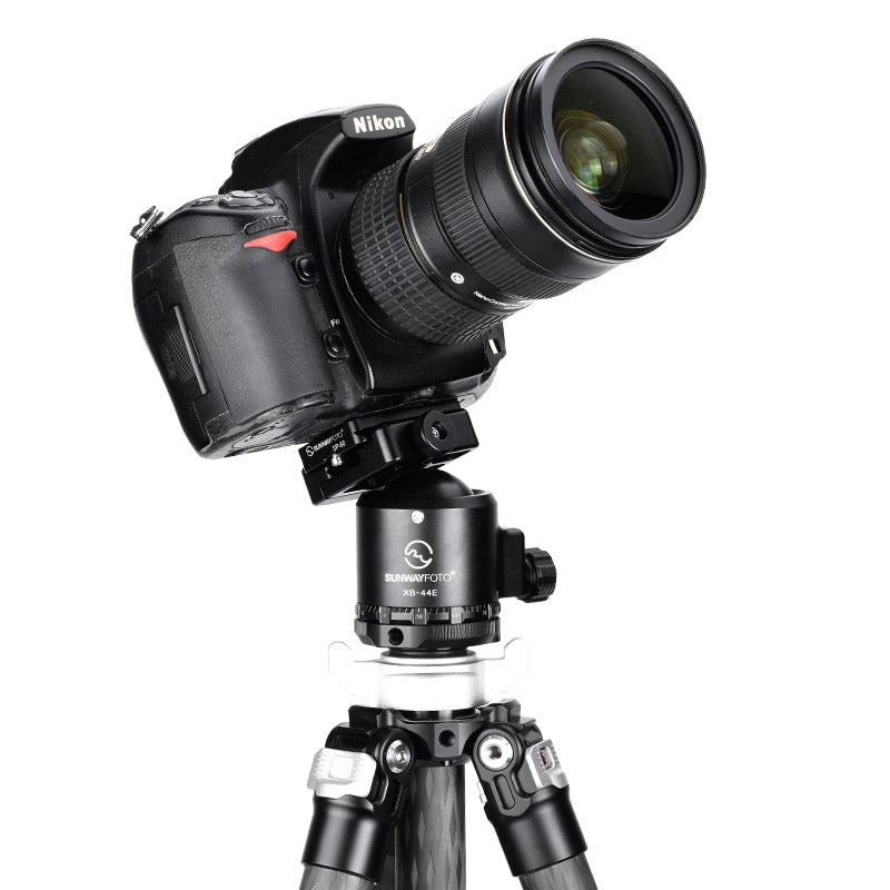 XB-44E 44mm Low-profile Ballhead without notch with Picatinny to Arca Swiss Adapter Duo-Lever Clamp SDC-50 for Shooting Tripod