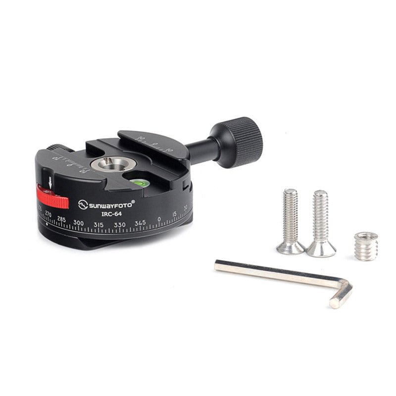 IRC-64 Tripod Head Panoramic Indexing Rotator panning Clamp With arca plate