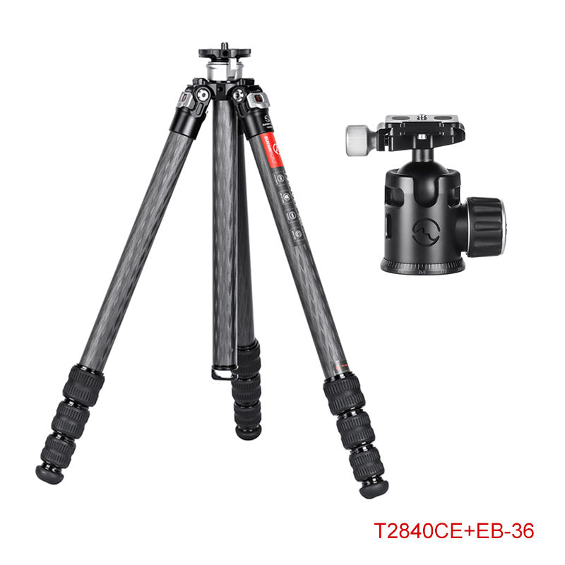 T2840CE	Explorer Series Carbon Fiber Tripod with Center Column, 4 Leg Sections, Top Tube Diameter 28mm