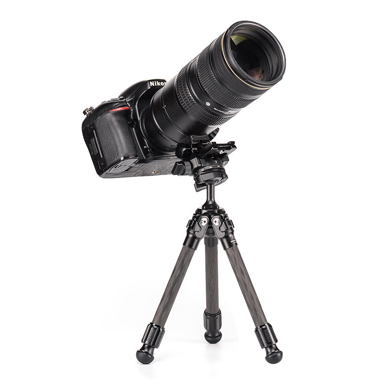 T16C20N Desktop Carbon Fiber Phone Tripod Stand for vlog and Ballhead,2 Sections