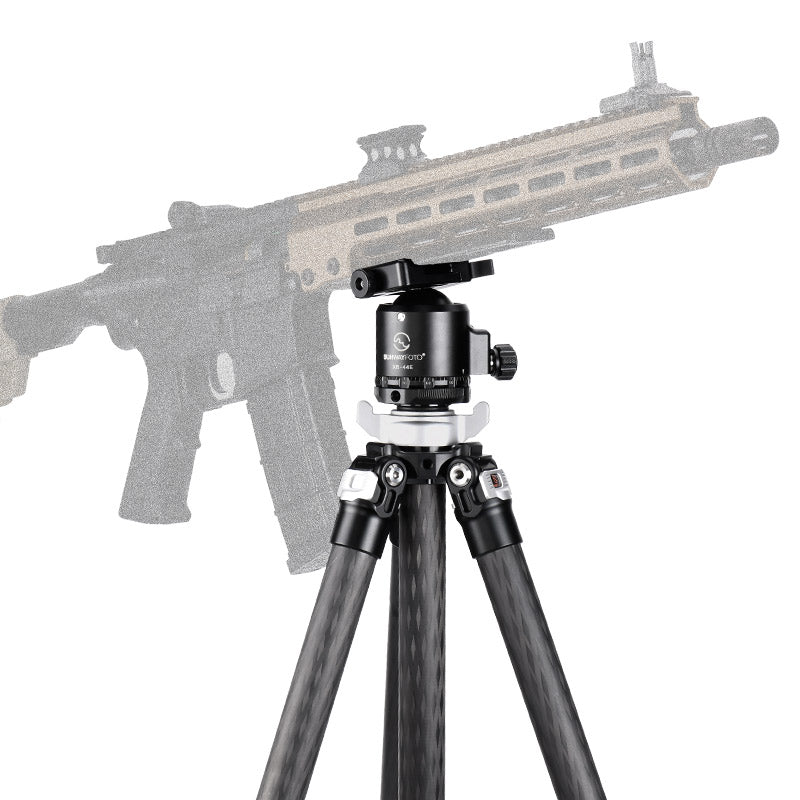 XB-44E 44mm Low-profile Ballhead without notch with Picatinny to Arca Swiss Adapter Duo-Lever Clamp SDC-50 for Shooting Tripod