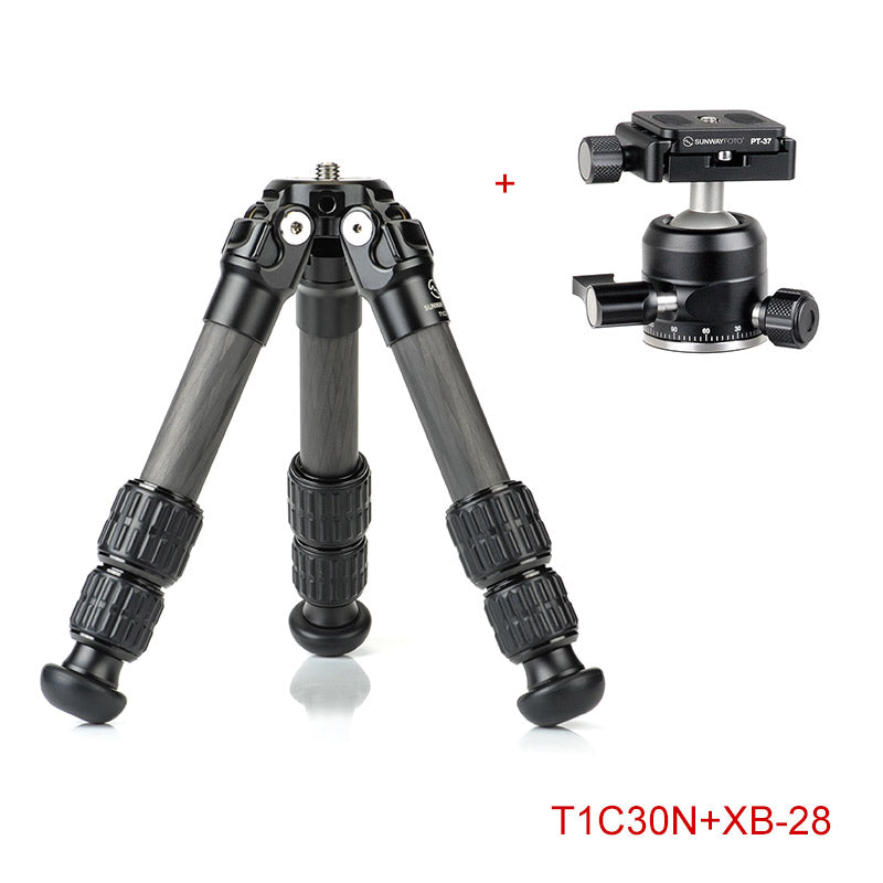T1C30N Mini Carbon Fiber Tripod for iPhone and DSLR Camera and Ballhead,3 Sections